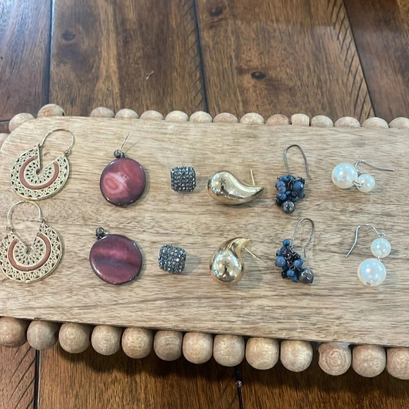 Jewelry - 6 pair bundle of fashion earrings drop hanging stud hoops